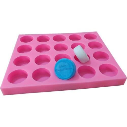 20 Cavities Round Soap Molds Customize with Logo Silicone Molds Silicone Tray for Soap Wax Melt Making