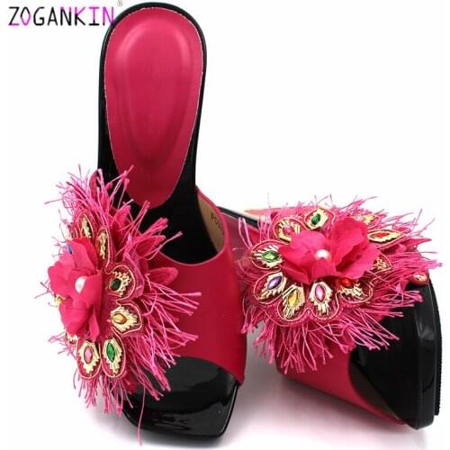 2020 Fashionable Italian Design Shoes in Specials Color Slingbacks Slipper African Ladies Shoes for Wedding
