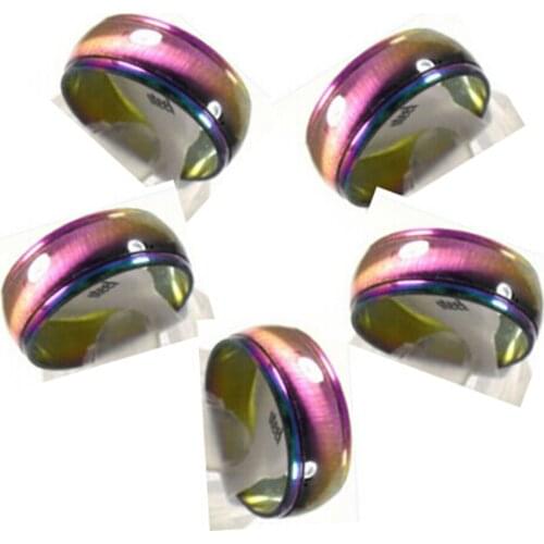 25pcs Rainbow Cat Eye Fashion Stainless Steel Rings Wholesale Men Women Jewelry lots
