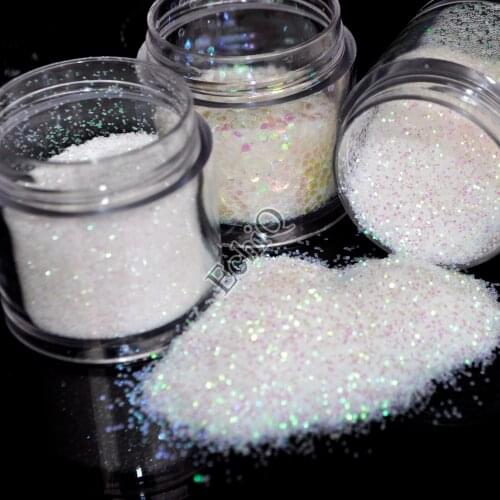 3 Size Sparkly Clear White Nail Decoration Sequins Glitter Powder Shiny Purple Shape Nail Design DIY Small Glitter in Clear Jar