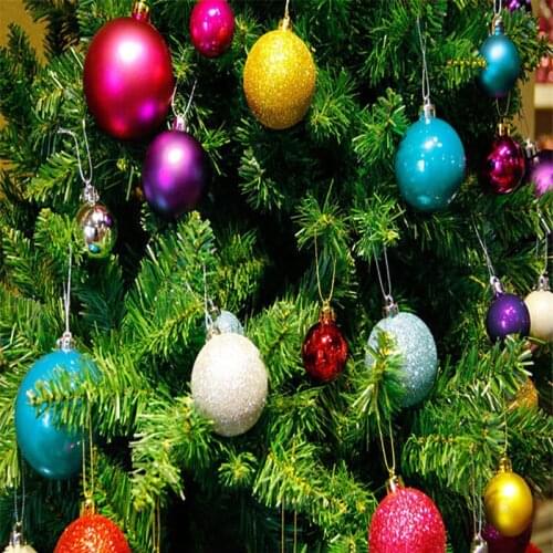 36Pcs Set Christmas Balls Ornaments Hanging Rope Christmas Tree Decorations Festival Parties Home Balls Bauble Festival Hanging