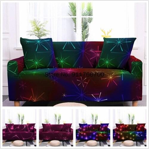 3D Neon Lights Sectional Armchair Stretch All-Inclusive Couch Cover Elastic Sofa Cover Slipcover for Living Room 1/2/3/4 Seater