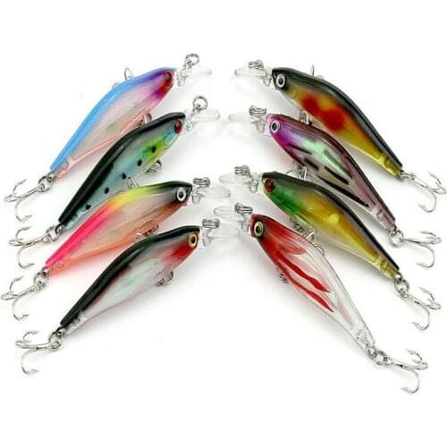 8Pcs Vibration Minnow Fish Lure 8cm 6.32g pesca wobbler tackle crankbait artificial japan hard bait swimbait Fishing Tackle