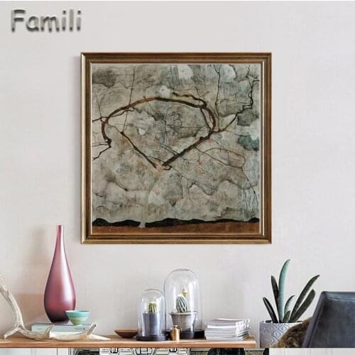 Egon Schiele Abstract Oil Painting Autumn Tree Canvas Art Print Poster Picture Wall Living Room Home Decoration Murals UnFramed