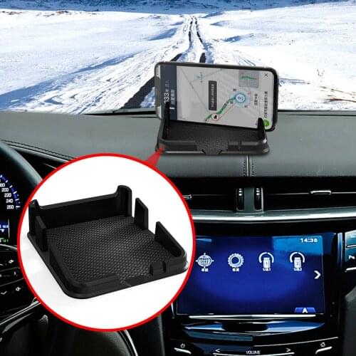 Car Dashboard Silicone Rubber Non Slip GPS Holder Mat Mobile Phone Pad Stand Universal Black Accessories