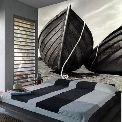 Large living room bedroom background wallpaper murals modern nostalgia Kurofune custom size