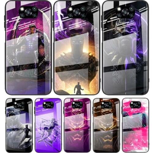 Tempered Glass Cover Luxury Fashion Black Panther For Xiaomi POCO F3 F2 X3 NFC X2 M2 Pro Shockproof Shell Phone Case