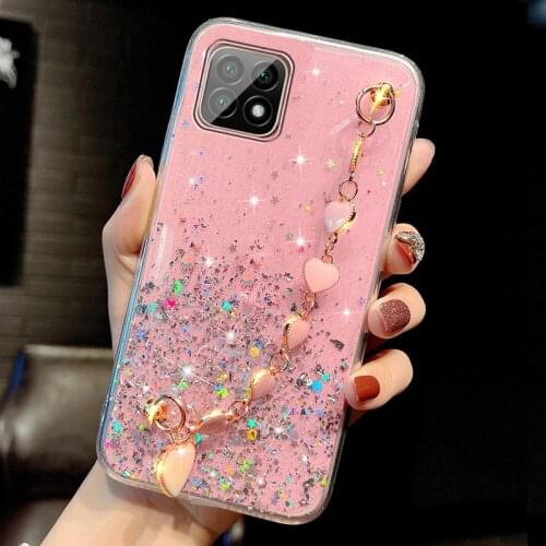 Wristband Bag Glitter transparent Sequins Case For iPhone 11 Cover For iPhone 12 Pro Max 11 6 6s 7 8 Plus X XR XS Max Coque