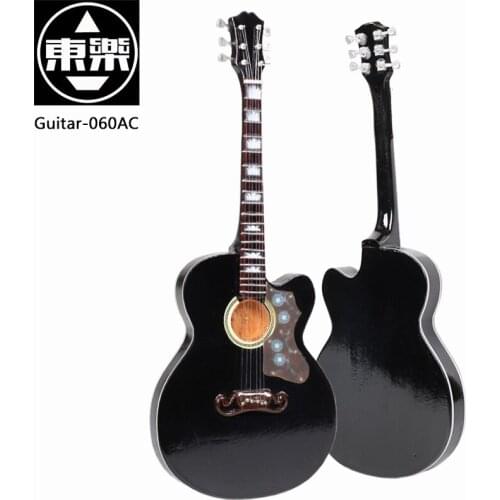 Wooden Handcrafted Miniature Guitar Model guitar-060AC Guitar Display with Case and Stand (Not Actual Guitar! for Display Only!)