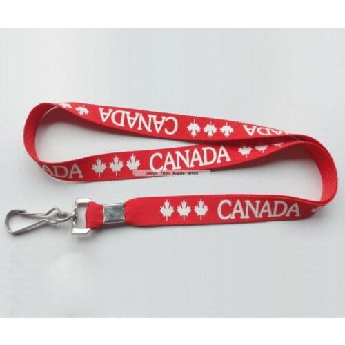 Hot 10MM Red Nylon Neck Lanyard Logo Custom Print Cheap Lanyards For Business Exhibition Gift