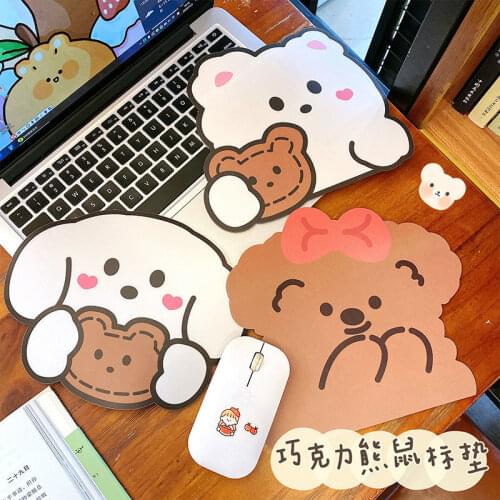 Lovely Kawaii Cute Bear Mouse Pad Desk Big Mat Pads Waterproof Office Home Decoration Cup Mat Antislip Girls Boys Room 18x19cm