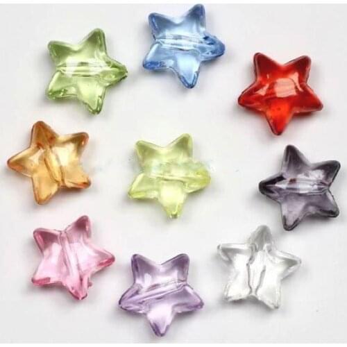 Beautiful 250Pieces Five Pointed Star Acrylic Beads DIY Sewing Garment Accessories For Kids DIY Jewelry Making
