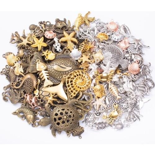 Hot Sale Metal Animal Mixed Charm Pendant Antique Bronze Bracelet Necklace Handmade Jewelry Making Wholesale DIY Accessos
