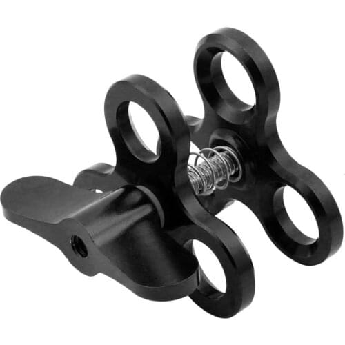 Mcoplus Butterfly Clip Clamp 3 Open Hole Diving Light Bracket Tripod Connector Ball Head Mount Adapter for Gopro 6 7 8 SLR Camer