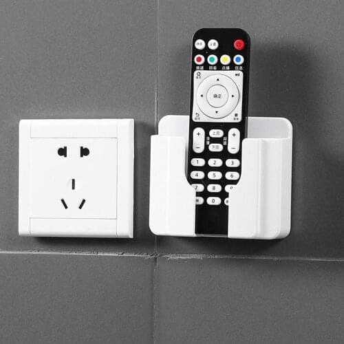 Wall Organizer Storage Box Remote Control Wall-mounted Cell Phone Socket Holder Multifunctional Charging Holder