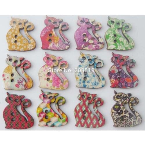 WBNGOL New Design Cat shape sewing buttons for craft Mix 150pcs Animal buttons baby clothes accessory