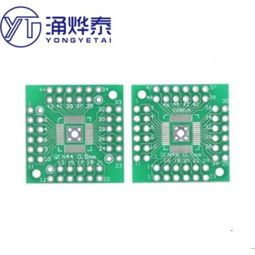 YYT 10PCS Adapter plate QFN44 to DIP44 QFN48 0.5mm QFP44 LQFP48 patch to straight plug