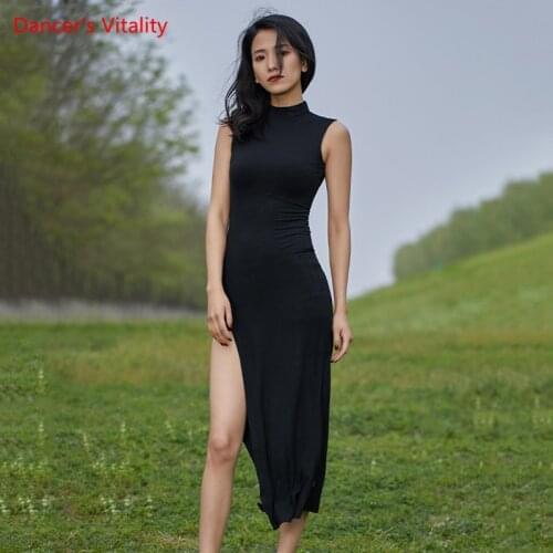 Belly Dance Dress Small High Collar Long Skirt Split Practice Clothes Female Adult Profession Temperament Performance Clothing