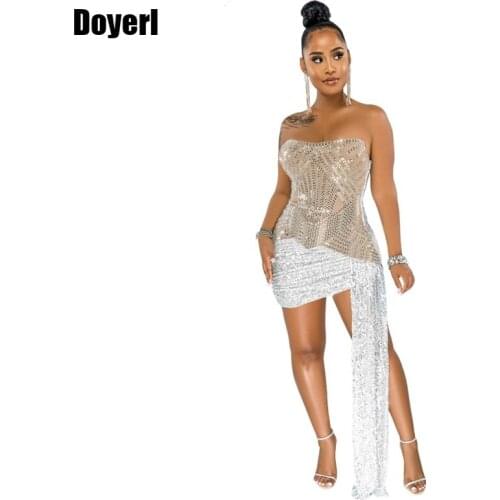 Sexy Sequin Dress Women Party Night Bodycon Mini Dress Evening Luxury Elegant Glitter Dress Club Birthday Outfits for Women 2021