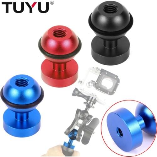 CNC Aluminum Alloy Ball Head Base Mounts for Gopro Hero SJcam Action Cameras Accessories Stand Supports for Tripods Monopods