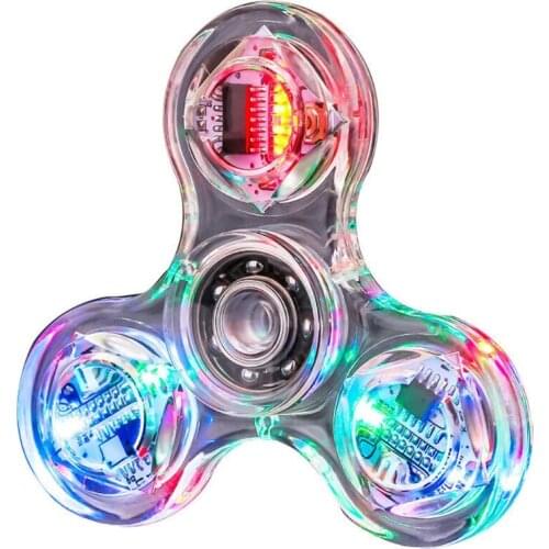 Transparent LED Light Fidget Spinner Hand Top Spinner EDC Spiner Finger Stress Relief Toys Kids Adult Toy