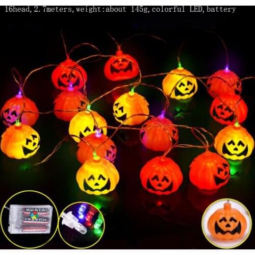 1set/lot Halloween Prop Pumpkin LED Light String Lamp White and Colorful Rope Light For Party Club Decorations