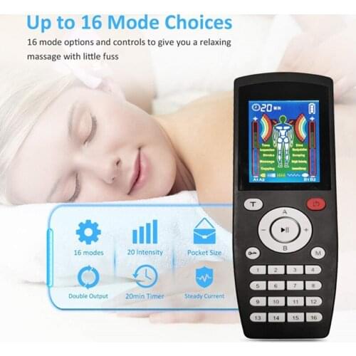 LED Display16 Modes EMS Electric Pulse Massager Electric Herald Tens Machine Therapy Low Frequency Physiotherapy Device