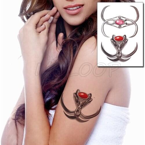Tattoo Sticker Red Dimome Icorn Mechanical Angle Element Temporary Fake Tatoo for Women Men Body Art