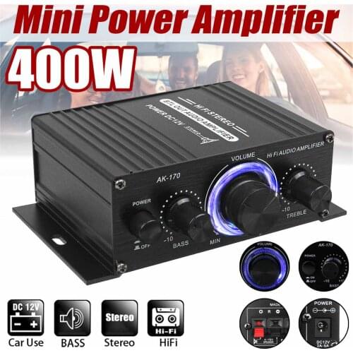 200+200W 12V Audio Amplificador HIFI Audio Power Amplifier bluetooth Stereo for Car Music Amplifiers FM Radio USB/TF/AUX