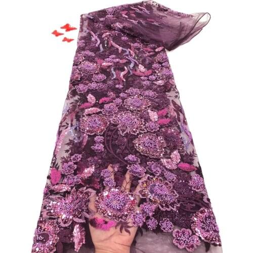 High-quality Sequential FabricsAfrican Gauze Mesh Lace Fabric Sequin Lace Fabric New Product Nigeria Mesh Lace Fabric RF4334