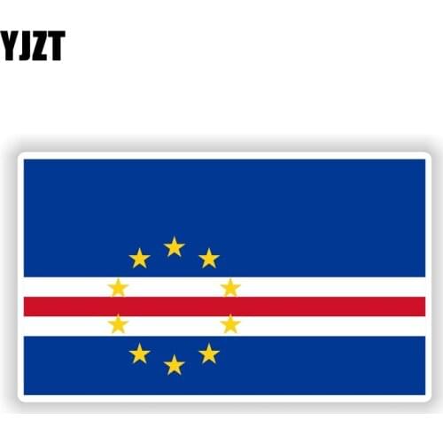 YJZT 14.7CM*8.6CM Creative Car Sticker CAPE VERDE Flag Motorcycle Helmet PVC Decal 6-1886