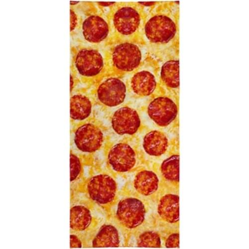 Funny Pepperoni Pizza Allover Kitchen Beach Towel Joke Lightweight Sports Swimming Pool Towels for Bathroom Junk Food Gift Humor