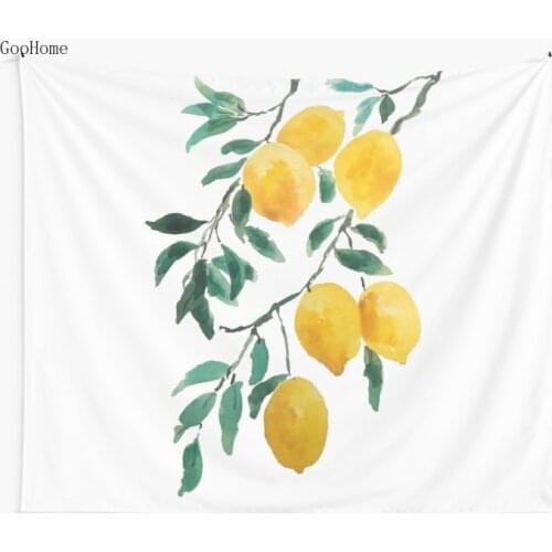 Yellow Lemon Wall Tapestry Cover Beach Towel Throw Blanket Picnic Yoga Mat Home Decoration