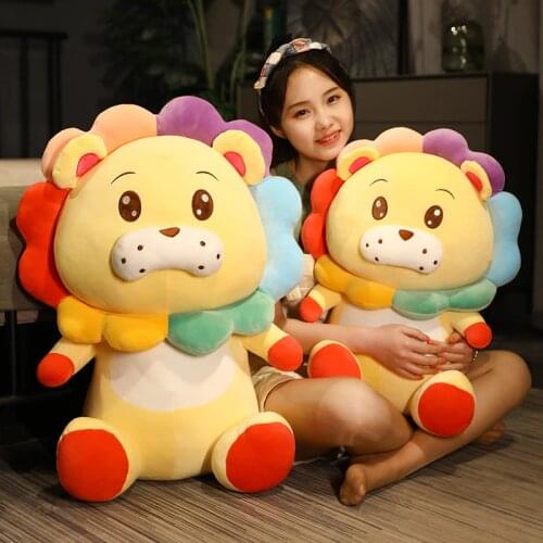1pc 25/40cm Lovely Colorful Lion Plush Pillow Cute Animal Lion Plush Dolls Stuffed Soft Toys for Kids Girls Birthday Gifts