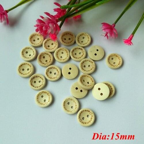 100pcs dia 15mm Round Wood Buttons, DIY Sewing Accessories scrapbooking decorative buttons botoes para artesanato