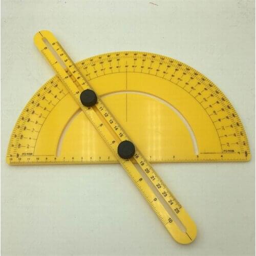 200X 180 Degree Yellow Semicircle Ruler Multifunctional Protractor Woodworking Ruler Foldable Worker Student Architect Engineer