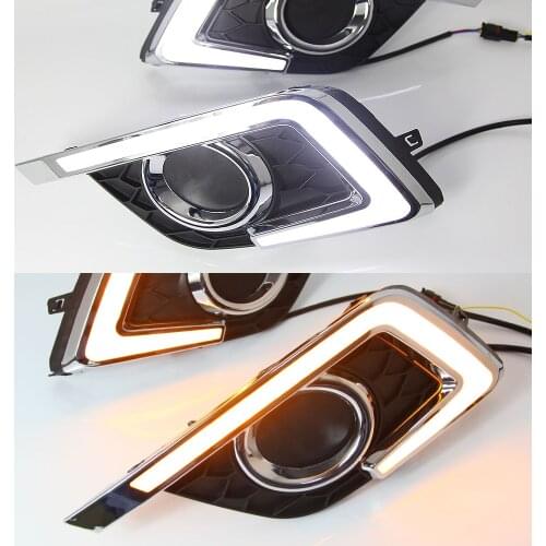 2PCS LED Daytime Running Light Yellow Turn Signal Light Bumper DRL For Nissan Sentra Sylphy 2016 2017 2018 2019