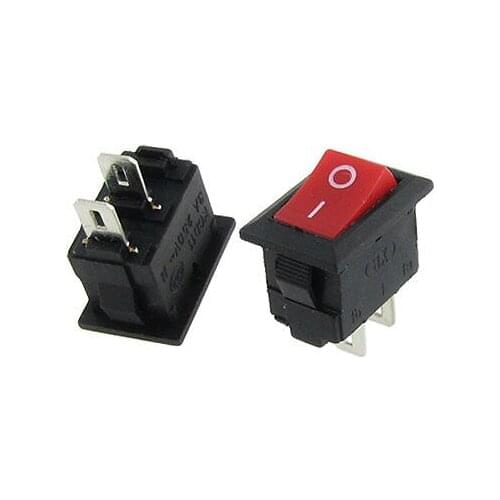 20 x AC 250V 3A Red Button 2 Pin SPST On/Off Snap in Boat Rocker Switch 13x8mm