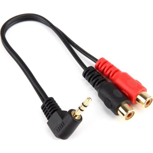 3.5mm Male Jack to 2 RCA Female Plug Adapter Cable Mini Stereo Audio Cable Headphone Y Cable
