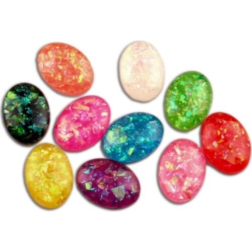 50Pcs Mixed Resin Bling Oval Decoration Crafts Beads Flatback Cabochon Scrapbooking For Embellishments Kawaii Diy Accessories