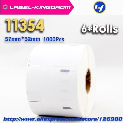 6 Rolls Dymo Compatible 11354 Label 57mm*32mm 1000Pcs Compatible for LabelWriter 400 450 450Turbo Printer Seiko SLP 440 450