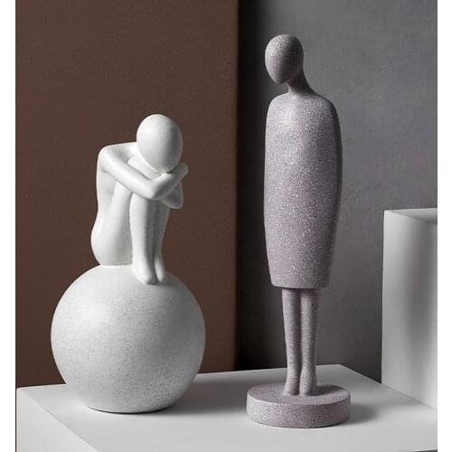 Abstract Figure Statue Ceramic Resin Art Handicraft Decoration Office Living Room Bedroom Desktop Decoration Housewarming Gift
