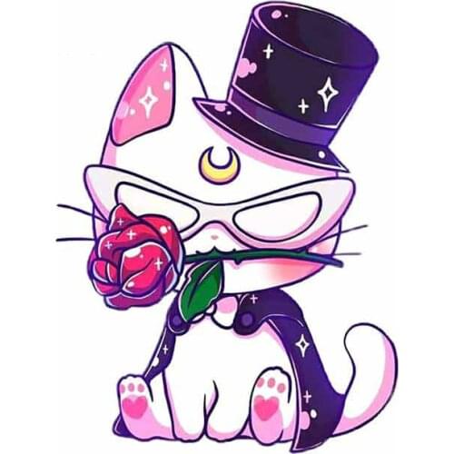 Car Stickers Decor Motorcycle Decals Sailor Moon Cat Decorative Accessories Creative Sunscreen Waterproof Suitable for Car Door