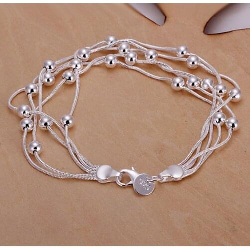 Bracelet Silver Plated Bracelet Silver Trendy Jewelry Bracelet Five Lines Jewelry Wholesale Free Shipping izha LH234
