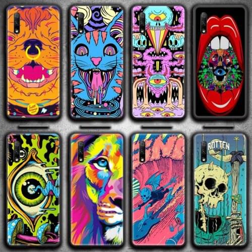 Colourful Psychedelic Trippy Art Phone Case For Huawei Nova 6se 7 7pro 7se honor 7A 8A 7C 9C Play