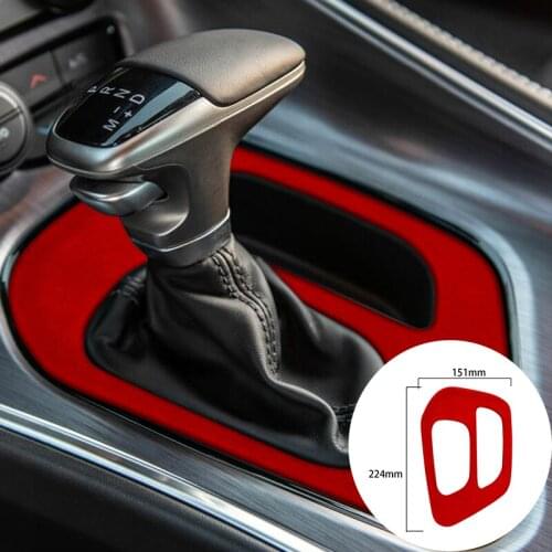 For Dodge Challenger 2015-2020 Alcantara Suede Wrap Car Knob Gears Head Panel Strip Covers Trim Sticker Internal Car-Styling