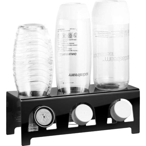 Ecooe Acrylic Glass Drip Holder Drip Stand Space for 3 Bottles and 3 Lids / Dishwasher Accessories, Dishwasher Safe, Black