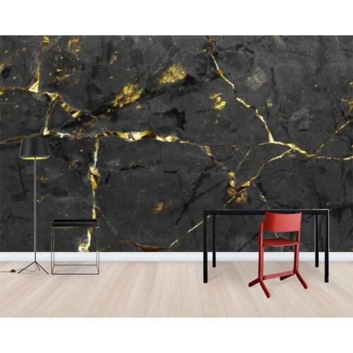 Beibehang Custom photo wallpaper European style light luxury noble black gold silk marble pattern TV background wall home decor