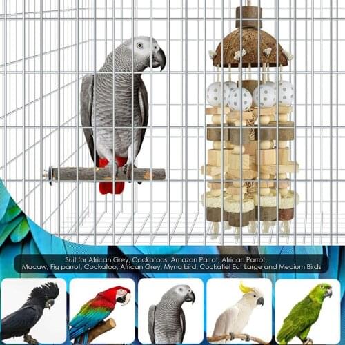 Bird Chew Toy Parrot Molar Wood Tool Cage Decorations Parrot Biting Training Interactive Toys Budgerigar Accessories Cockatiel