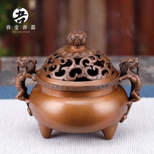 Lotus button, incense burner, household sandalwood, agarwood, pure copper plate, incense burner, household ornaments